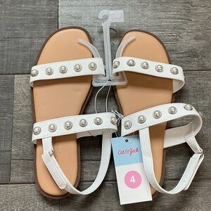 Cat & Jack White Sandals with Pearl Accents